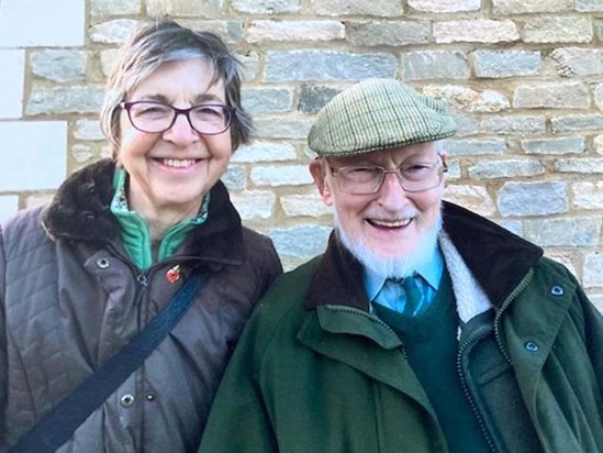 Angela Dike  with James following a pub lunch in December 2019