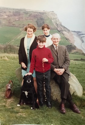 Joyce with Richard and William & Mark Penwarne and Bonnie the dog, Happy Times xx