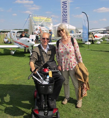 Robin  and Rachel highly mobile at the Light Aircraft Association's  AA Rally on 1. 9. 2018  IMG 7744