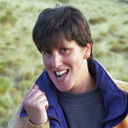 Eating a calafate berry in Argentina, April 2001