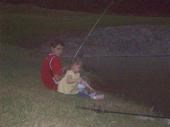 Peyton and Hanna fishing @ Dewy Dam.