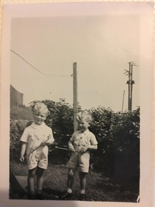 Dad with Uncle Bob as kids. You have to love the outfits ??