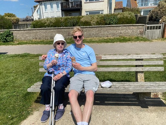 Enjoying an ice cream (Harvey & Nana)