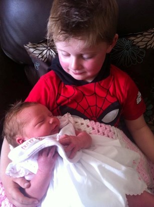 Look Gerry great grandson callum and new addition great grandaughter Lillia