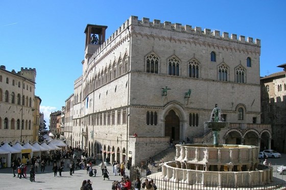Perugia (main square) near  University for Foreigners in Palazzo Galenga (Universita per Stranieri)