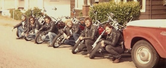 Hanging out with the elite! Pat smith, Brian Jones, Mike Olmstead, Sam, Me, Kirk Bjork... Wild One's... Many miles traveled since that photo... Good times. Dean was there as well during this period (on his bike). Precious memories.