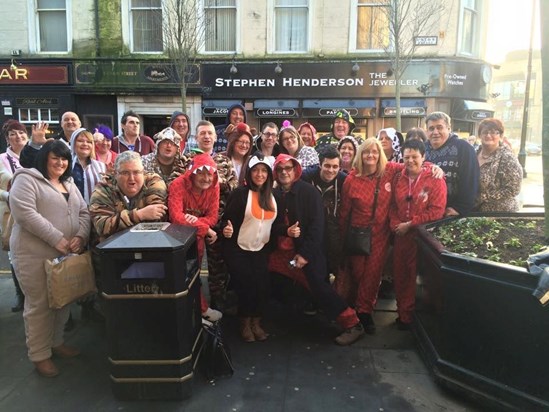 Onesie day out with the Welsh
