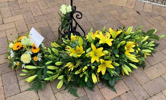 Floral tribute for Colin Cumming