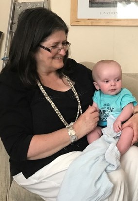 Great Auntie Tina with little Freddie, July 2017