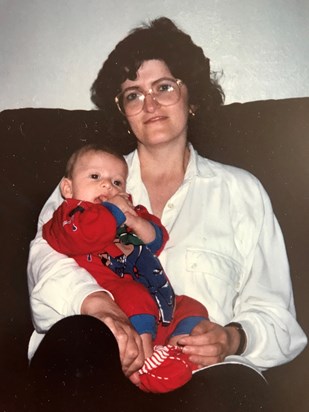 Tina with Adam as a baby