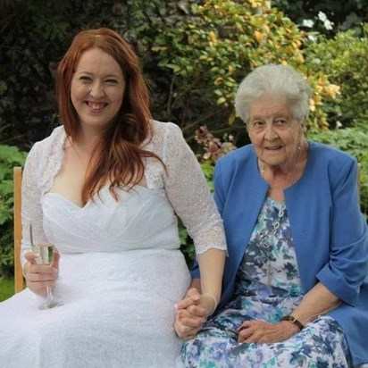 Nanny Pat with me on my wedding day. I miss her so much and the world just feels so empty without her with us. 