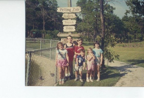 The cousins at the Gulfbreeze Zoo in Florida, July 1987