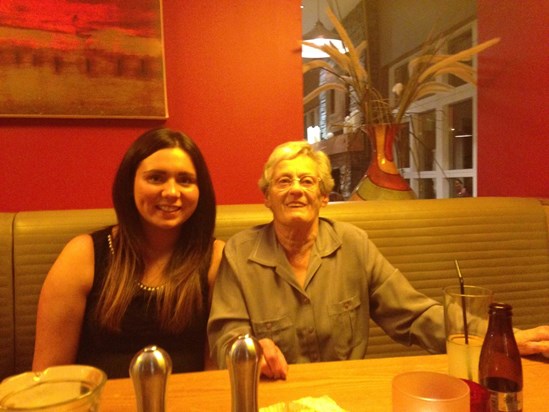 Claire and Gran at Claire's 18th birthday dinner x