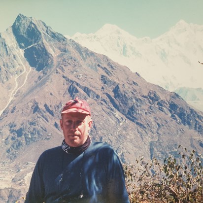 Gary in Nepal, his biggest dream that came true... Mount Everest in background