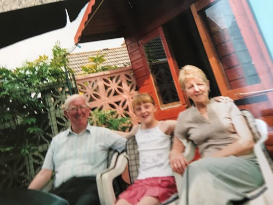 Dad, Emily and Mum at Blackstone Close 