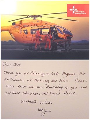 A beautiful card received from East Anglian Air Ambulance 🩷🙏