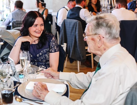 John chatting with Heather at Chris and Janine's wedding: 17th August 2022