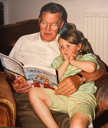 John reading to young Pippa