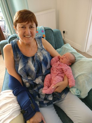 Cuddles with her youngest grandaughter
