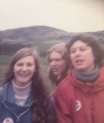 sponsored hike across Pentlands to race money for Forresters School 1973