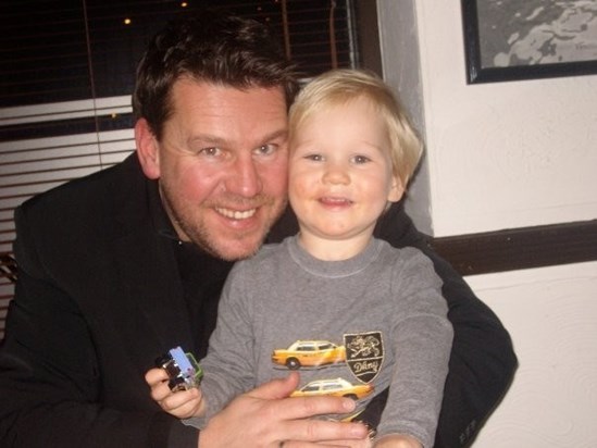 Andrew with Miles about 3 years ago, happy and healthy x