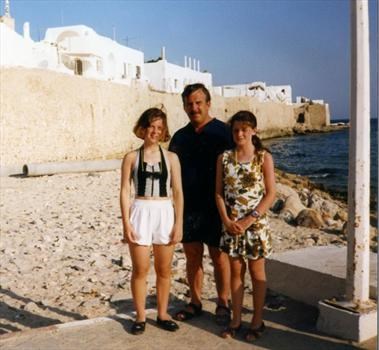 Dad, Rach & Claire on holiday (1991-2)