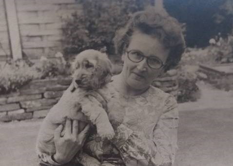 With Brandy her cocker spaniel