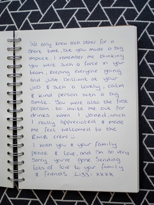 Miles' colleagues at RNIB made a memorial book in a beautiful gesture.