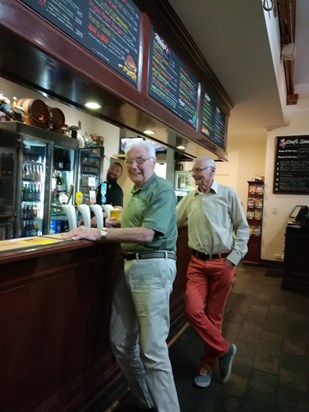 Dad and Brian enjoying a pint in Adelaide, Australia.  Cheers x