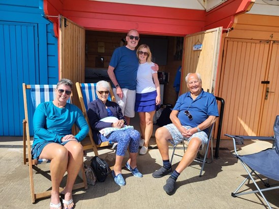 Happy family times, beach hut at Scarborough