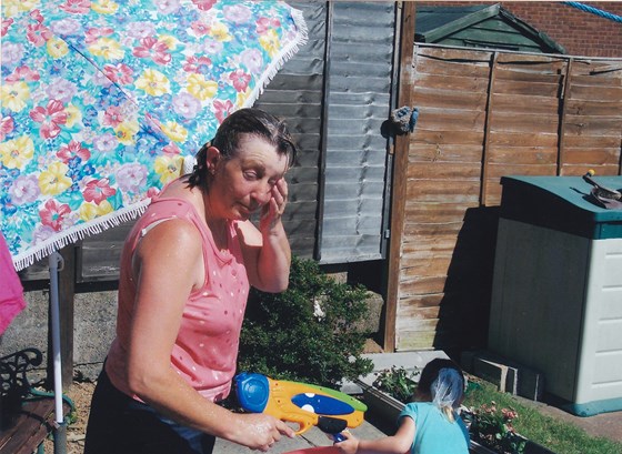 Traditional summertime water fight.