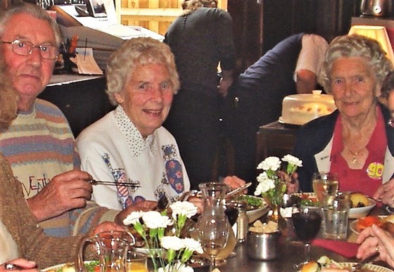 A really happy day celebrating Lydia's 90th in 2009. Three cousins together.