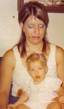 Patty with first child (Bridget)