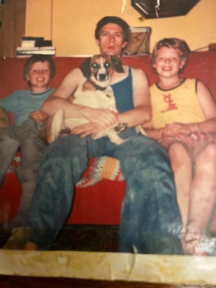 Me, Dad, Martin and Kim our dog 