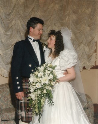 so happy on our wedding day over 22 years ago x