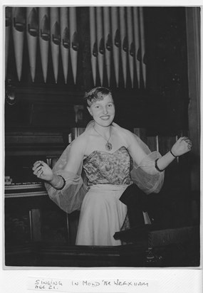 Mary singing in Mold age 21