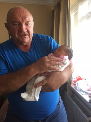 big Rog with grandaughter Klara for the first time