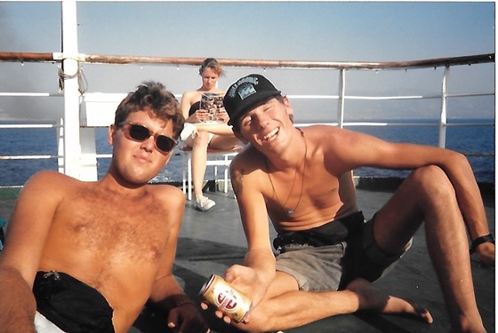 Greece 1992 - Drinks on the Ferry!