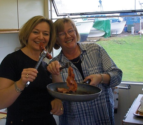 Another Bray event with Janet and Mel cooking sausage and bacon, our staple diet.