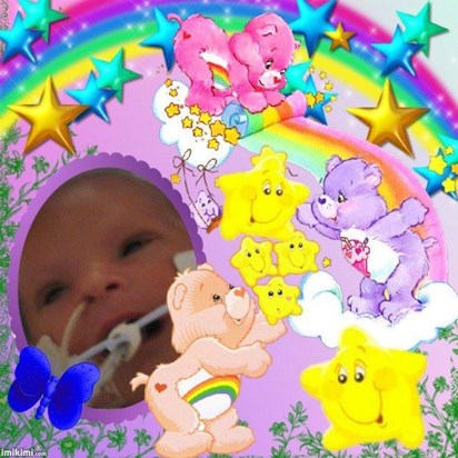 My Precious girl with the rainbow and carebears :) Thank you. Graphics For Precious Sleeping Angels 