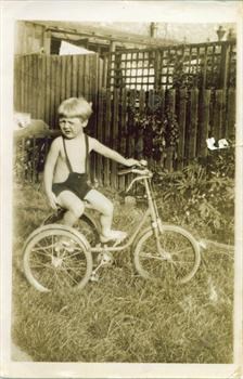 dad on bike - garden in chadwell heath