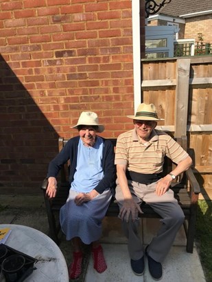 Mum & Dad enjoying the sun...note the legendary red socks making yet another appearance ??