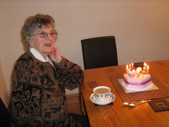 One of Mum's birthday celebrations.  She loved sharing her birthday celebrations with her family.