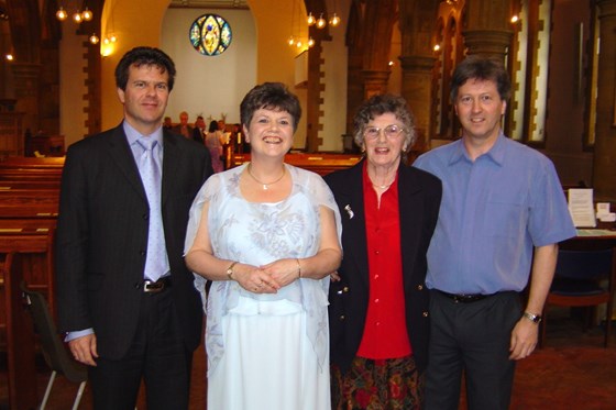 Mum with her three children 2004.