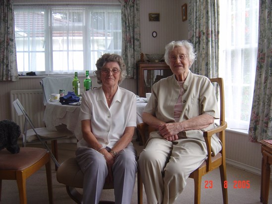 Mum with Vera her sister in law.  Mum and Vera loved a cup of tea and chat.