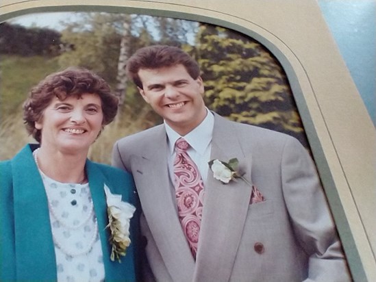 Ross and Mum on his wedding day