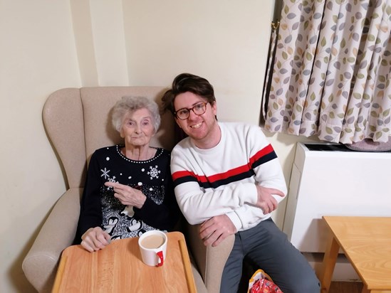 Mum enjoys a tea with Henry