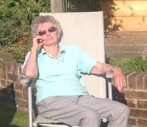 Mum takes the sun in Loosley Row