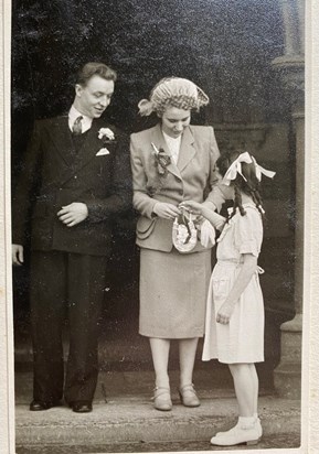 Flower girl at sister Jean’s wedding 1950