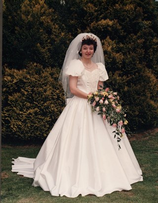 Diane wedding dress garden photo